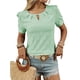 thumbnail image 1 of Blusas Casuales de Verano para Mujer, con Bordados Huecos, de Corta, Color Verde, Talla L, 1 of 9