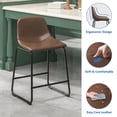 thumbnail image 6 of 24 inch Upholstered Counter Height Bar Stools with Back in Brown, Set of 2, 6 of 7