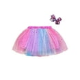 thumbnail image 7 of Gzhioc Kids Skirt, Girls Star Patterns Elastic High Waist Bubble Skirt with Bowknot Hair Clip for Summer, 7 of 7