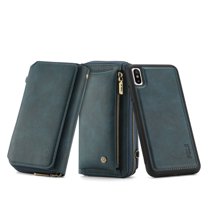 Wallet Case for iPhone XS Max, PU Leather Flip Folio Wallet Case with Card Slot Crossbody Strap Wristlet Strap Magnetic Cover for iPhone XS Max (6.5 Inch),Blue