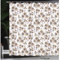 thumbnail image 3 of Ambesonne Floral Shower Curtain, Dandelion Floral Farmhouse, 69"Wx75"L, Ecru Brown Eggplant, 3 of 4