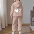 thumbnail image 4 of JAJAHO Girls Sweatsuit 2 Piece Outfits Heart Printed Long Sleeve Hoodie And Sweatpants Jogger Set For Kids 2-13Y, 4 of 6