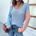 thumbnail image 4 of Long Sleeve Backless Sweater, Backless Sweater V Neck Loose Soft Comfortable  For Daily Life For Women For Dating ANGGREK L azul, 4 of 5