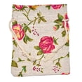 thumbnail image 3 of Mandala Crafts Rose Flower Natural Burlap Drawstring Gift Bag, Linen Floral Pattern Pouch for Party Favor, Jewelry, Wedding, Candles, Tea, Coffee 50 Bags 4X6 Inches, 3 of 6