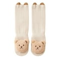 thumbnail image 2 of workcargo Kids Teddy Bear Socks 100% Cotton - White Knee High Socks for Kidss 2-8Y, Soft Breathable Cute 3D Teddy Head Socks (1 Pair, S/M),Size S, 2 of 4