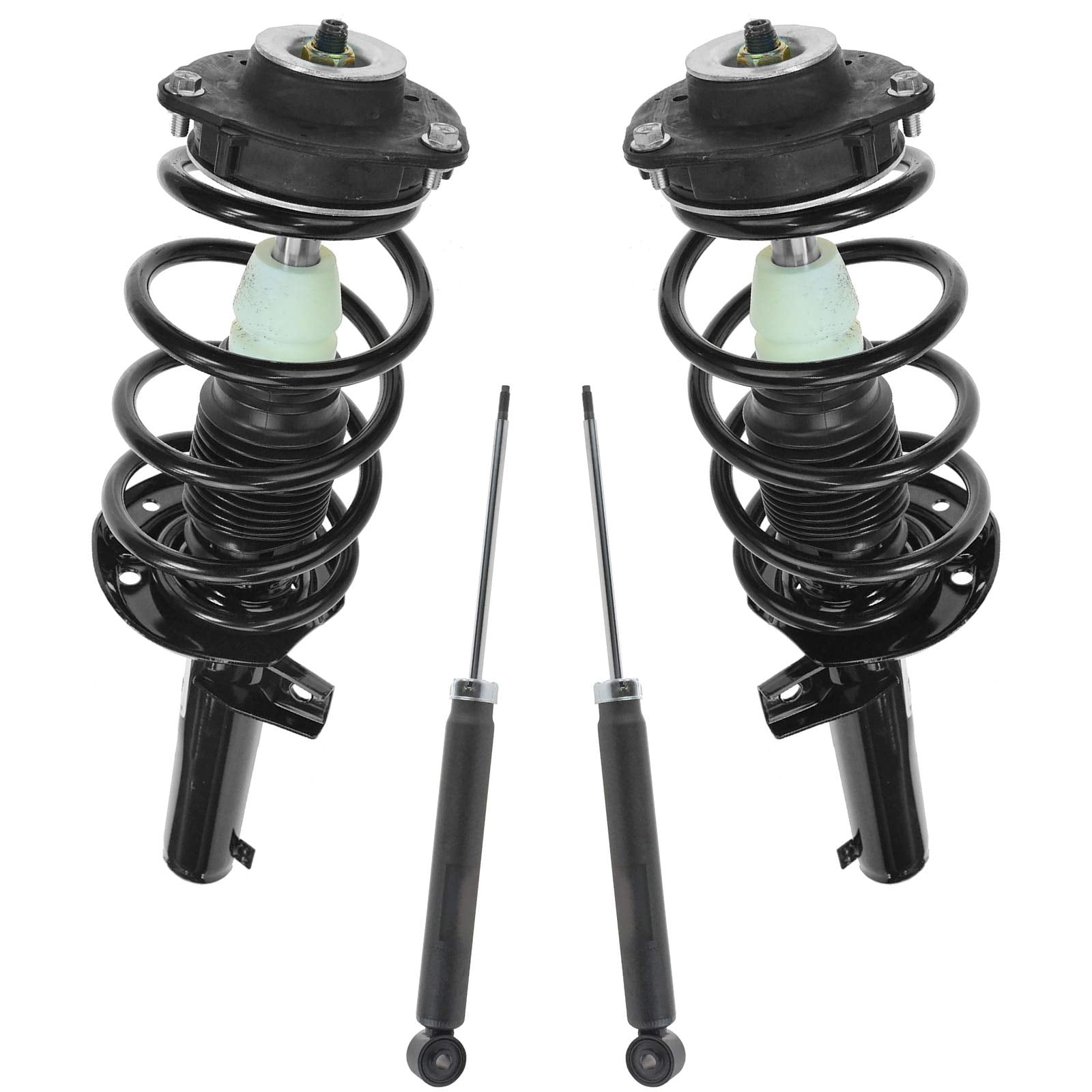 TRQ Front and Rear Complete Strut Assembly & Shock Absorber Kit Complete Strut & Coil Spring Assembly Fits Select 2010-2014 Volkswagen Golf 2005-2018 Jetta