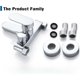 thumbnail image 5 of Chrome Bath Shower Faucet Bathtub Mixer Tap for Bath and Shower Single Lever Mixer Tap Wall Mounted Exposed, Universal 1/2'' Thread, 5 of 5