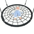 thumbnail image 3 of Patio Swing, Outdoor Round Tree Swing for Kids Toddler, 40" Spider Web Swing Round Swing, Swing Seat with Hanging Kit, Safe & Sturdy Porch Swing, Toddler Swing Outdoor Play, Playground, Black, W8362, 3 of 9
