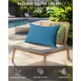 thumbnail image 4 of Pack of 2 Outdoor Lumbar Pillow Covers 12x20 Inch, Wave Ride Waterproof Throw Pillow Covers Set, Farmhouse Solid Blue Color Modern Art Indoor&Outdoor Decorative Cushion Cases for Patio Porch Car, 4 of 7