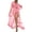 Pink, variant on Women Fashion Sexy Tulle Robe Long Nightgown Bathrobe Sleepwear Feather Bridal Robe Lace