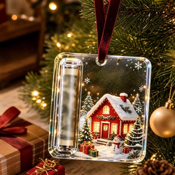 Xlokein Christmas Cash Gift Ornament, Acrylic Money Holder Hanging Decor, Unique Christmas Decoration for Christmas Tree, Fireplace