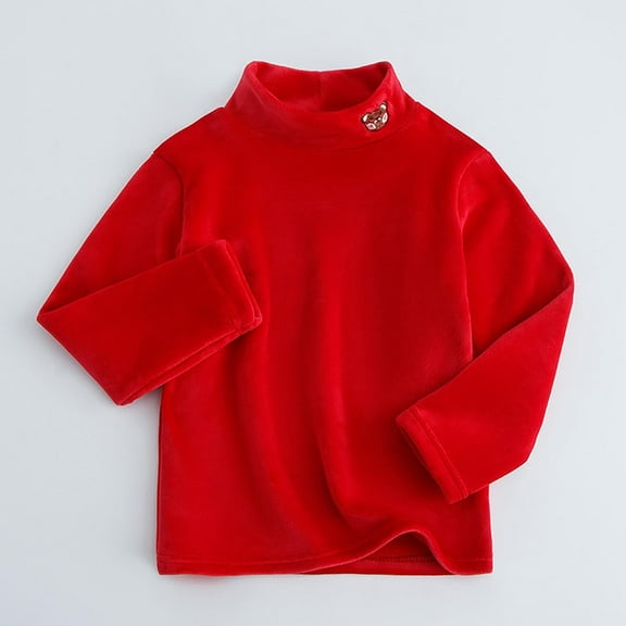 Teen Thermal Shirt Red Long Sleeve Shirts for Boys Girls Turtleneck Casual Basic Tees Boys Fall Shirt Girls Size 11-12 Years Tops