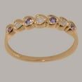 thumbnail image 3 of LBG British Made 14k Rose Gold Real Natural Opal & Amethyst Womens Eternity Ring - 33 size options - Size 8, 3 of 9