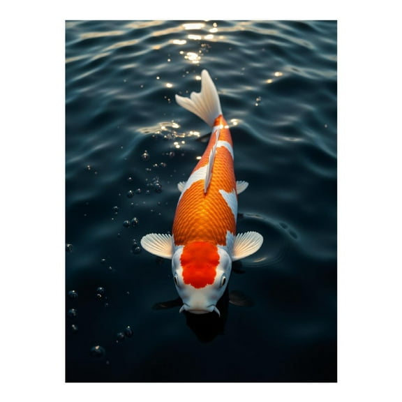 Diamond Art Kit for Adults, Koi Fish Serene Water Ripples Diamond Painting for Adults Beginners, 5D DIY Diamond Art Painting Kits, Colorful Diamond Painting Craft for Home Decor 12x16