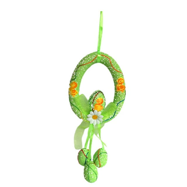 Easter Eggs Pendant Easter Hanging Wreath Spring Decoration for Home Wall Door Window