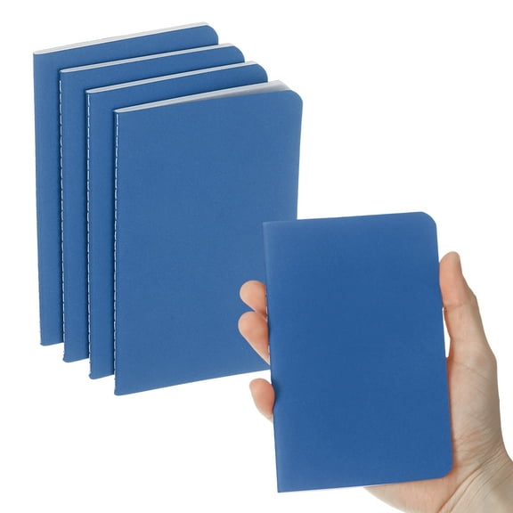 4 Pack A6 Notebook, A6 Journal Mini Notebook Pocket Kraft Memo Notepads Lined Sketchbook Small 3.5x5.5 Inch 30 Sheets for Men Women Office Supplies Purse Travelers, Dark Blue