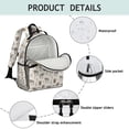 thumbnail image 4 of White Buffalo Pattern Backpack for School,Cute School Bag,Schoolbag with Adjustable Shoulder Straps & Padded Back,15.25"x11.5"x5.25", 4 of 5