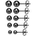 thumbnail image 1 of Laklulu Pendientes esféricos Pendientes de acero quirúrgico Juego de pendientes de cuentas redondas Tamaño: 3 mm, 4 mm, 5 mm, 6 mm, 7 mm, un total de 5 pares Adecuado para hombres y mujeres, 1 of 5