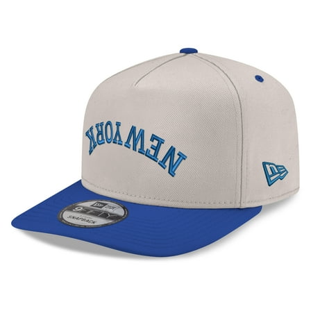Men's New Era  Cream/Royal New York Mets Upside Down City Name A-Frame 9FIFTY Snapback Hat