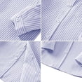 thumbnail image 5 of XIMIN Boys Long Sleeve Oxford Dress Shirt Casual Button Down Striped Top with Lapel Collar Kids Formal Blouse, 5 of 5