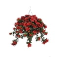 thumbnail image 5 of House of Silk Flowers Artificial Red Azalea Hanging Basket, 5 of 5
