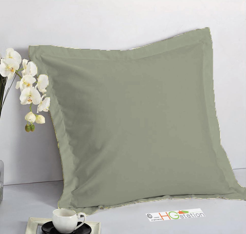 1 Pair 2 Pieces Euro Pillow Shams 26" x 26" + 1.5" Hem Sage Green