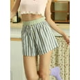 thumbnail image 6 of ZAXARRA Women Elastic Waist Shorts Casual Summer Patchwork Stripe Print Short Pants for Beach Nightclub Streetwear, 6 of 9