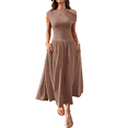 thumbnail image 3 of Women'S Summer 2025 Sleeveless Maxi Dress One Shoulder Casual Slim Swing Pleated Formal Dresses with Pockets Coffee Color XL, 3 of 8