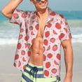 thumbnail image 5 of Picia Strawberry Gentle Cotton Regular Fit Short Sleeve Casual Hawaiian Shirt for Men-, 5 of 9