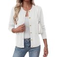 thumbnail image 2 of BTFBM Cardigan Sweaters for Wome Fall Clothes Long Sleeve Button Down Open Front Soft Knit Lightweight Sweater, 2 of 7