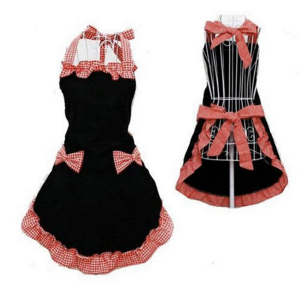 Cute Sexy Cooking Dress Apron Bib Apron Kitchen Bowknot With Pocket