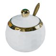 thumbnail image 1 of HLONK Ceramic Sugar Bowl Container with Lid and Spoon Spice Seasoning Box Ceramic Condiment Pot Condiment Jar for Counter White, 1 of 8