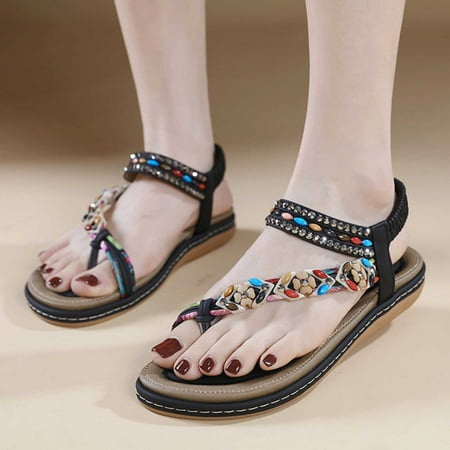 

Byikun Women Sandals Water Shoes Medium Platform Platform Sandals Sandals for Women 2024 Comfort Relaxed Fit PU Trendy Print Perfect Fit Sandals Women Dressy Summer for Miss 0