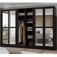 thumbnail image 2 of Palace Imports  100% Solid Wood Wall Closet System of Wardrobe Armoires with Mirrored, Louvered or Raised Panel Sliding Doors 104"-Java-Mirrored 104", 2 of 5