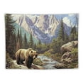 thumbnail image 5 of PRATYUS  Bear Tapestry for Men, Wild animal in Mountain Forest Tapestry Wall Hanging for Bedroom, Oil Painting Hippie Aesthetic Tapestry Beach Blanket College Dorm Home Decor Painting, 5 of 6