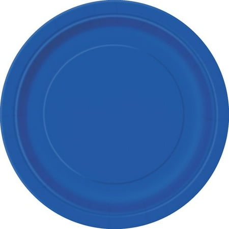 Under Construction Dessert Plates - Royal Blue Paper Dessert Plates, 7in, 50ct