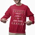 thumbnail image 2 of Funny Christmas Sweatshirt, Send Memes Ugly Christmas Sweater, Internet Humor Xmas Sweater, 2 of 5