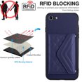 thumbnail image 3 of for iPhone 7 / 8 / SE 2022 & 2020 Slim Case with Card Holders and Strap for Women, iPhone 7/ 8/SE 2022 & 2020 Phone Case Wallet PU Leather Kickstand RFID Blocking Flip Shockproof Wallet Case - Blue, 3 of 11