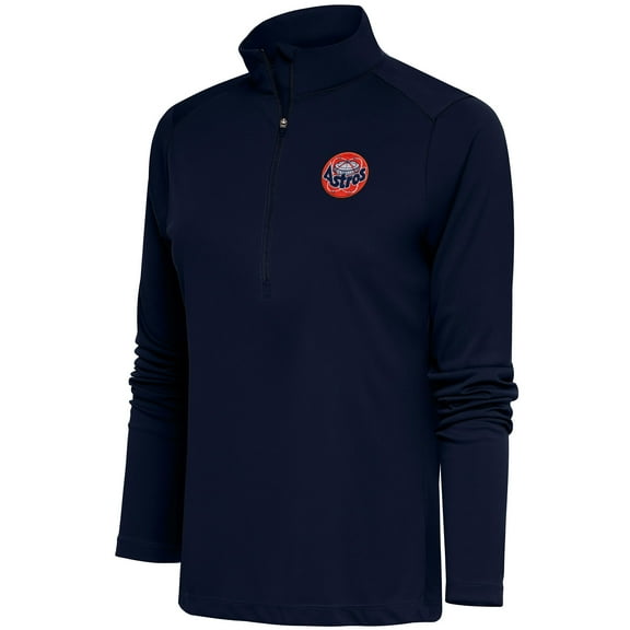 Women's Antigua Navy Houston Astros Cooperstown Tribute Half-Zip Pullover Top