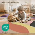 thumbnail image 4 of ODIKA 9'x12' Washable Area Rug Non-Slip, Chair-Friendly Multicolored Abstract Swirls and Curves Design Geometric Flow with Artistic Modern for Dining Room, Basement, Large Office, 4 of 7