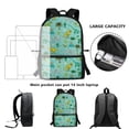 thumbnail image 6 of Uourmeti Dinosaur Skeleton Print Backpack for Adults, 17 Inch Adjustable Shoulder Straps Spacious Storage School Backpack for Shopping Outdoor, 6 of 6