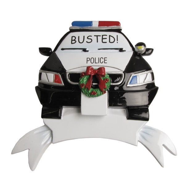 Police Car Policeman Personalized Christmas Ornament DOITYOURSELF