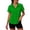 Green, variant on Women Plus Size Button down Short Sleeve Collared Shirts Summer Breathable Blouse Casual Tops by Yigetop Blue L