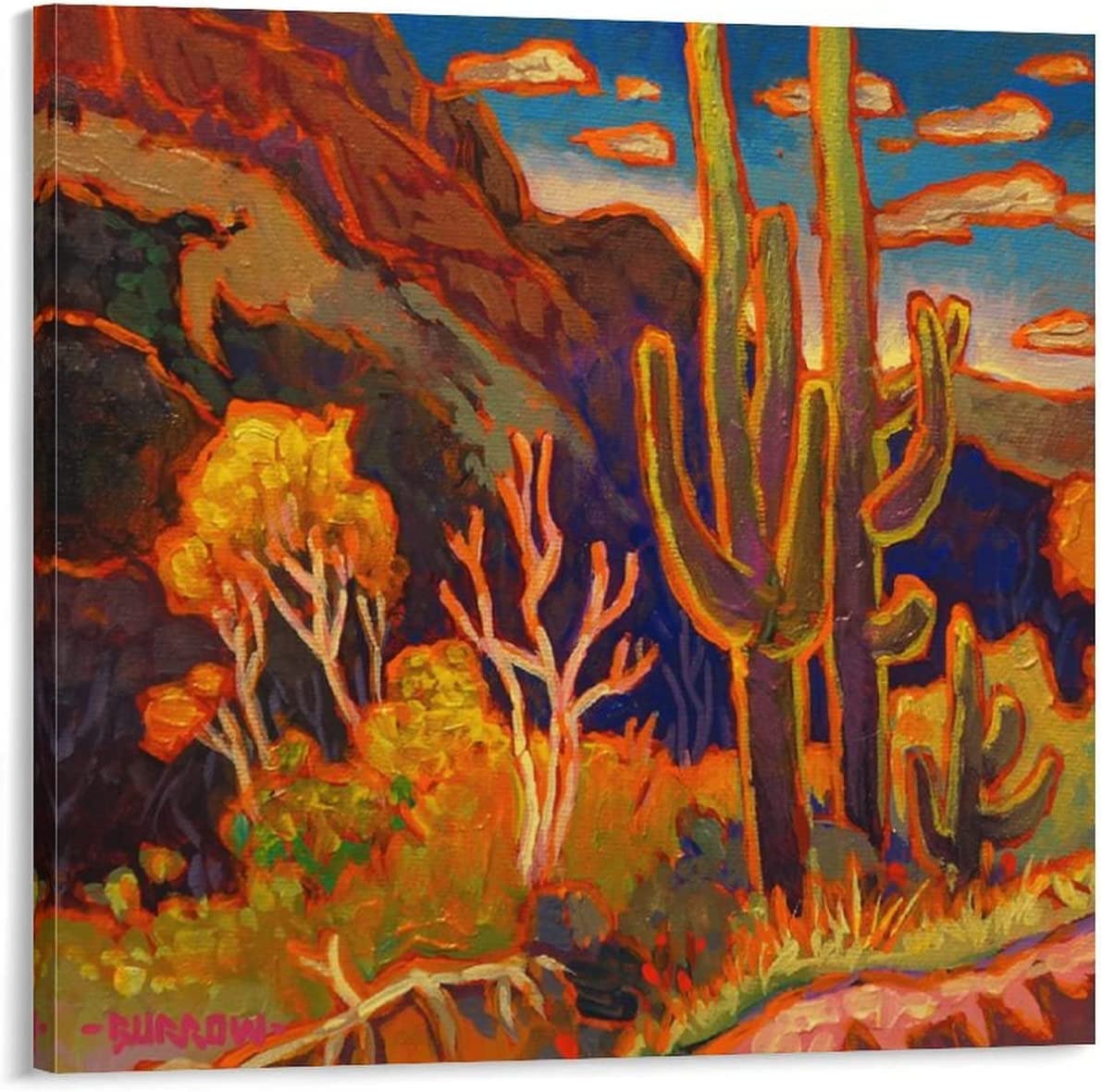 Posters & Prints Mexico Painting Arizona Cactus Wall Art Desert