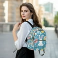 thumbnail image 6 of FORMRS Mini Backpack Purse for Women Travel Daypack Casual Shoulder Bag, Blue Easter Bunny, 6 of 7