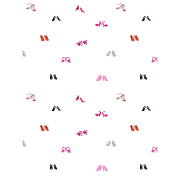 Barbie Heel Toss Removable Vinyl Wallpaper, White