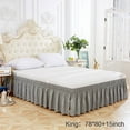 thumbnail image 1 of Solid Color Elastic Bed Skirt Wrinkle Free Dust Ruffle for Twin Queen King US Size, 1 of 5