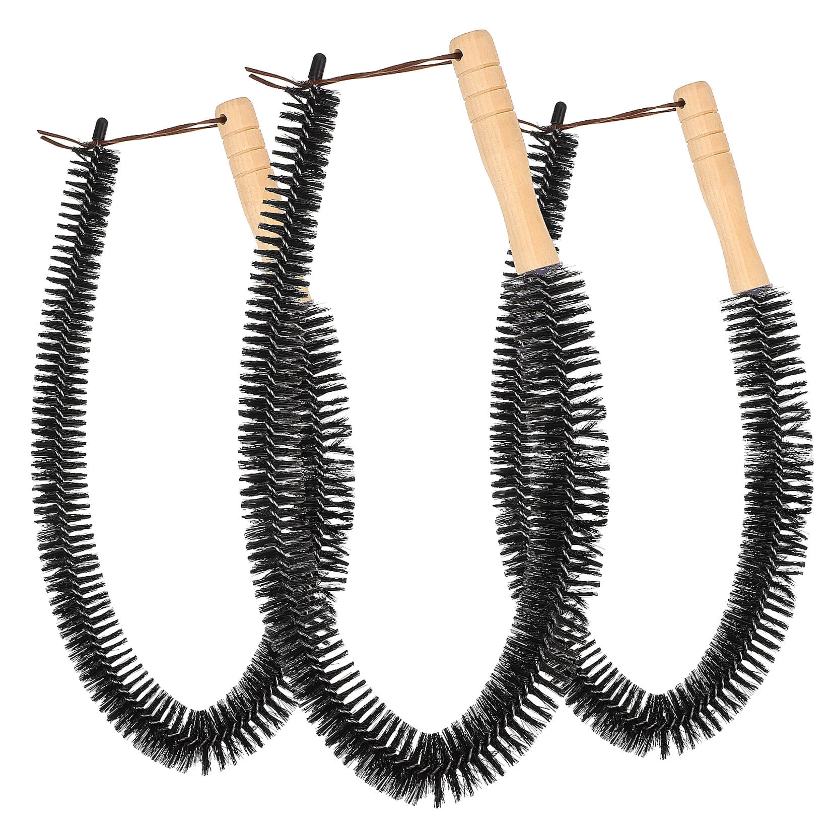 HEMOTON Radiator Cleaner Brush with Dense Polypropylene Bristles and Timber Handle for Machines Black