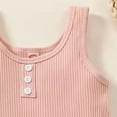 thumbnail image 6 of TOWED22 Toddler Baby Girl Clothes Sleeveless Ruffle Bowknot Dress Top Shorts Set Summer Outfits for Little Kids Girls Pink,3-4 Y, 6 of 7