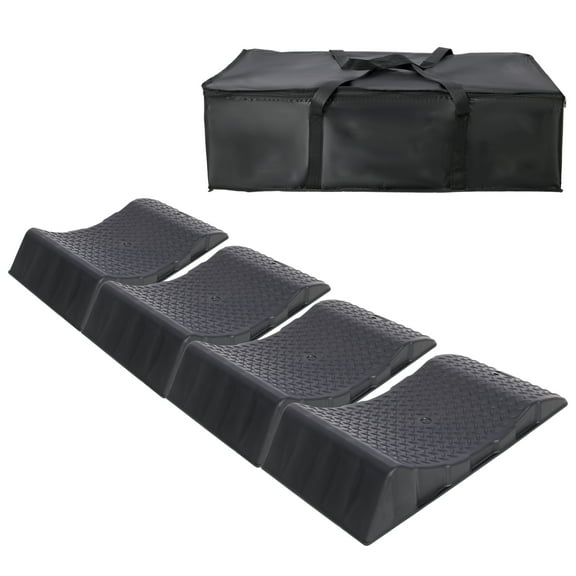 4PACK Tire Saver Ramps,Car Tire Wheel Ramps,Anti-Slip Hard Plastic Design,With Carry Bag,Black